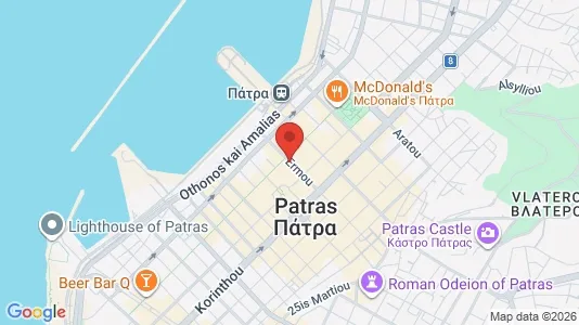 Apartments for rent i Patras - kort over placeringen