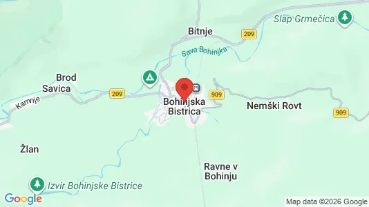 Apartments for rent i Bohinj - kort over placeringen