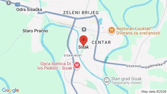 Apartments for rent i Sisak - kort over placeringen