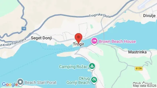 Apartments for rent i Trogir - kort over placeringen