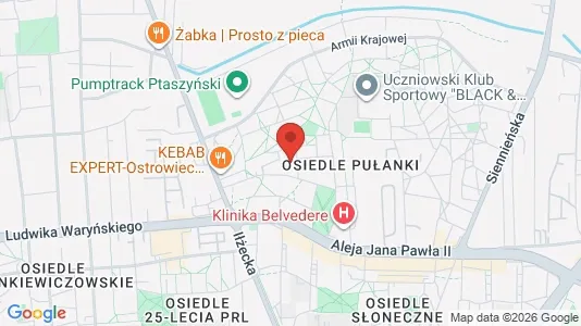 Apartments for rent i Ostrowiecki - kort over placeringen
