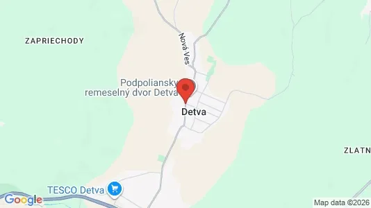 Apartments for rent i Detva - kort over placeringen