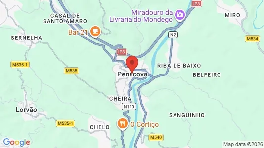 Apartments for rent i Penacova - kort over placeringen