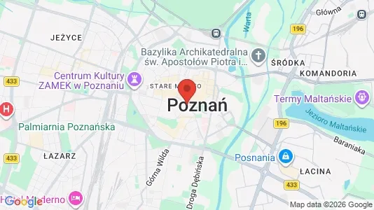 Rooms for rent i Poznań - kort over placeringen