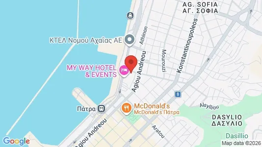 Apartments for rent i Patras - kort over placeringen
