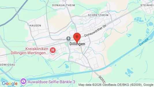 Houses for rent i Dillingen an der Donau - kort over placeringen