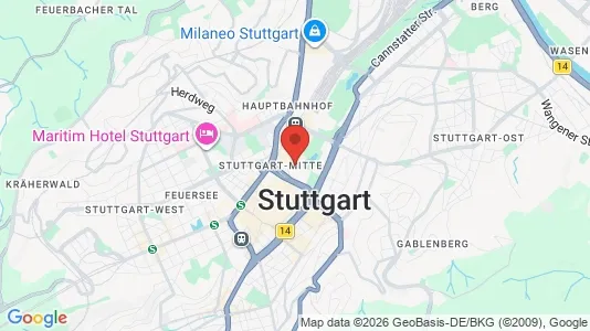 Apartments for rent i Stuttgart-Mitte - kort over placeringen