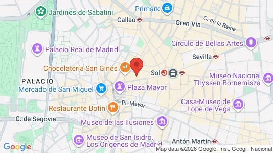 Rooms for rent i Madrid Centro - kort over placeringen