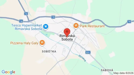 Apartments for rent i Rimavská Sobota - kort over placeringen