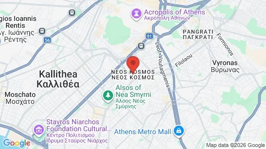 Apartments for rent i Athens Neos Kosmos - kort over placeringen