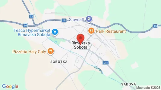 Apartments for rent i Rimavská Sobota - kort over placeringen