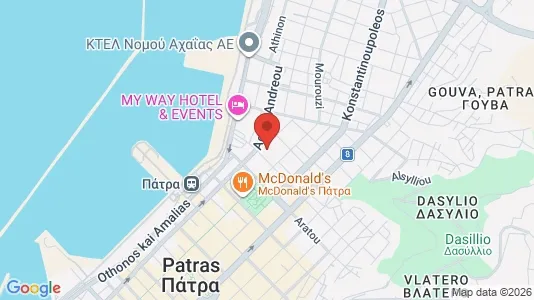 Apartments for rent i Patras - kort over placeringen