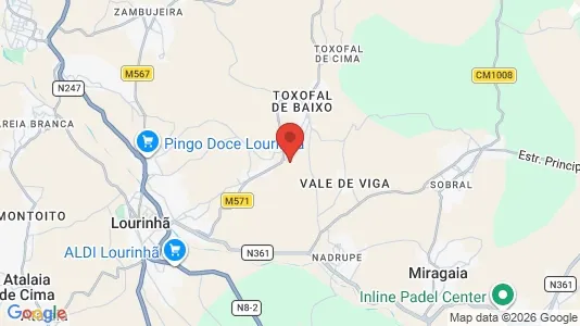 Apartments for rent i Lourinhã - kort over placeringen