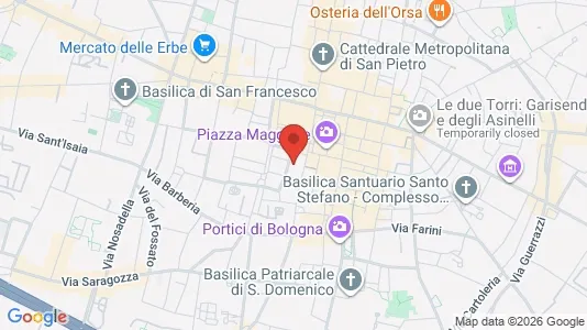 Apartments for rent i Bologna - kort over placeringen