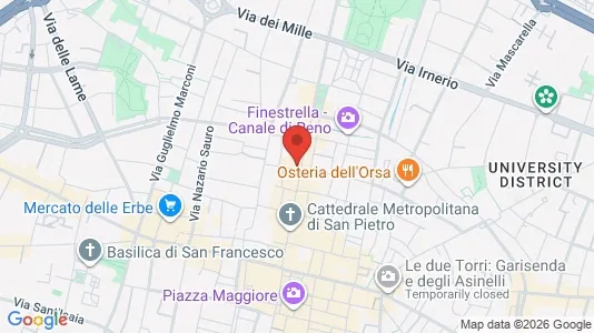 Apartments for rent i Bologna - kort over placeringen