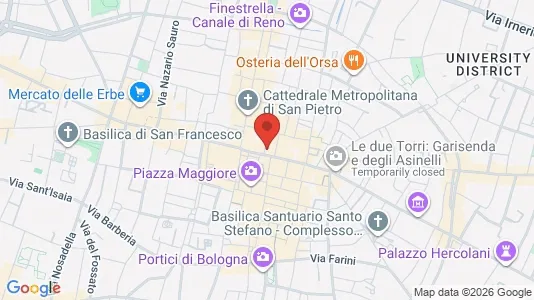 Apartments for rent i Bologna - kort over placeringen
