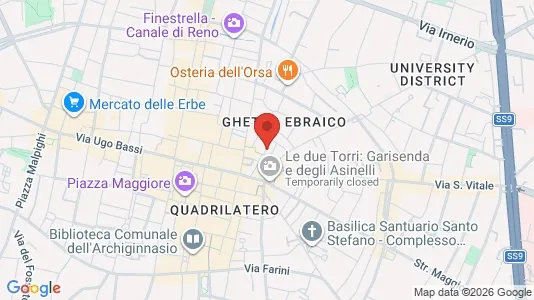 Apartments for rent i Bologna - kort over placeringen