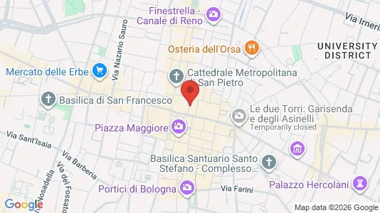 Apartments for rent i Bologna - kort over placeringen