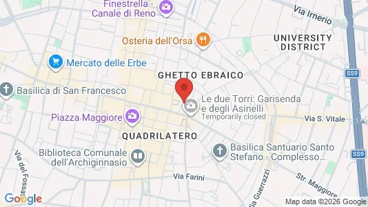 Apartments for rent i Bologna - kort over placeringen