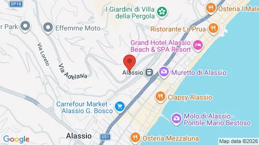 Apartments for rent i Alassio - kort over placeringen
