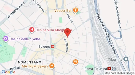 Apartments for rent i Roma Municipio II – Parioli/Nomentano - kort over placeringen