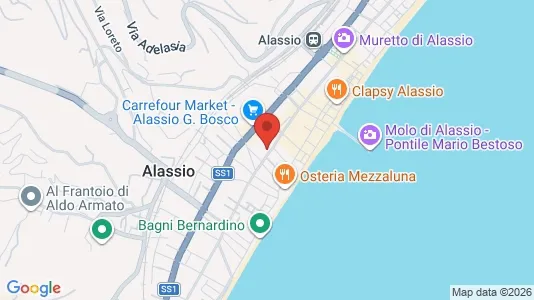 Apartments for rent i Alassio - kort over placeringen
