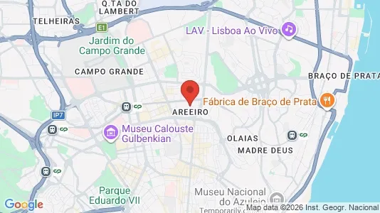 Apartments for rent i Lisboa Areeiro - kort over placeringen