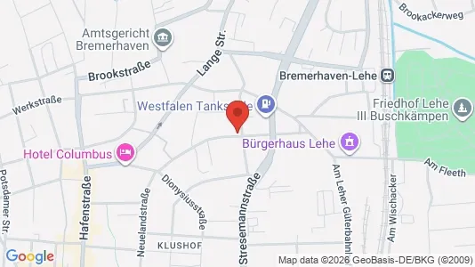 Apartments for rent i Bremerhaven - kort over placeringen