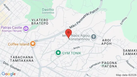 Apartments for rent i Patras - kort over placeringen