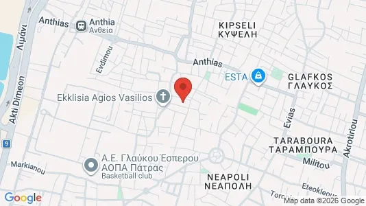 Apartments for rent i Patras - kort over placeringen