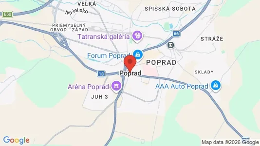 Apartments for rent i Poprad - kort over placeringen