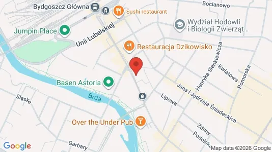 Apartments for rent i Bydgoszcz - kort over placeringen