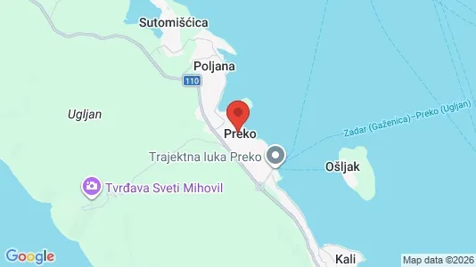 Houses for rent i Preko - kort over placeringen