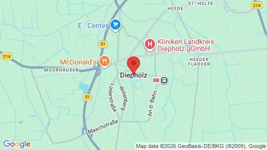 Apartments for rent i Diepholz - kort over placeringen