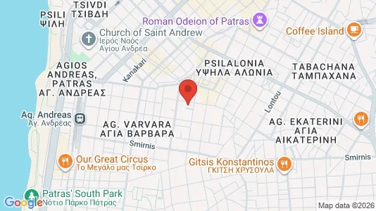 Apartments for rent i Patras - kort over placeringen
