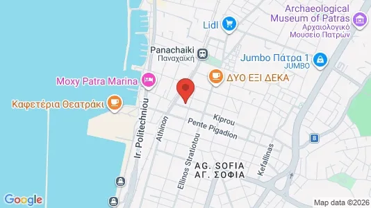 Apartments for rent i Patras - kort over placeringen