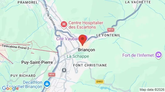 Apartments for rent i Briançon - kort over placeringen