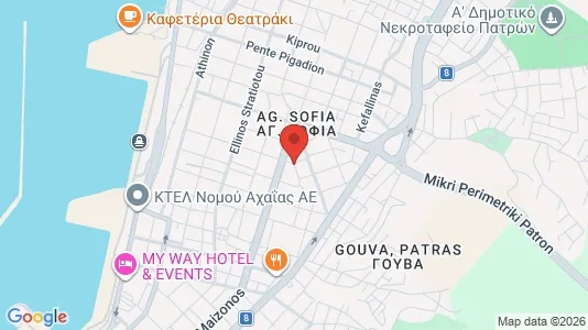 Apartments for rent i Patras - kort over placeringen