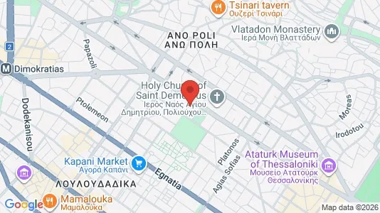 Apartments for rent i Thessaloniki - kort over placeringen