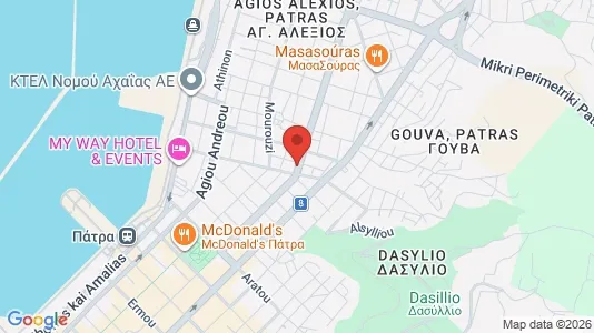 Apartments for rent i Patras - kort over placeringen