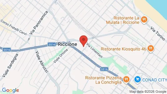 Apartments for rent i Riccione - kort over placeringen