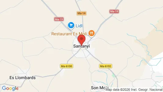 Rooms for rent i Santanyí - kort over placeringen