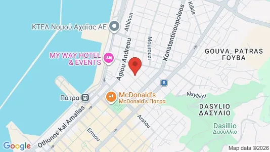 Apartments for rent i Patras - kort over placeringen
