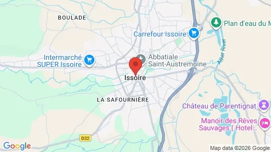 Apartments for rent i Issoire - kort over placeringen