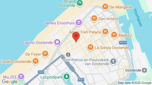 Apartments for rent i Oostende - kort over placeringen