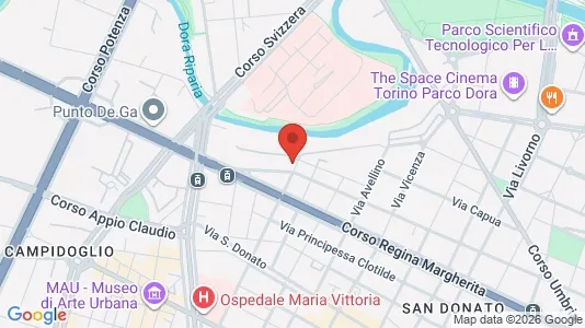 Apartments for rent i Turin - kort over placeringen