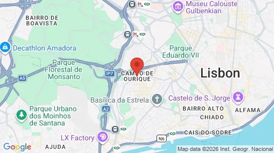Apartments for rent i Lisboa Campo de Ourique - kort over placeringen