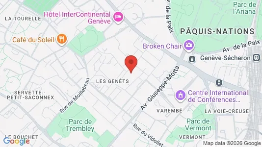 Apartments for rent i Geneva Petit-Saconnex - kort over placeringen
