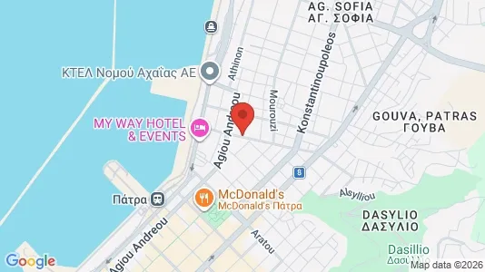 Apartments for rent i Patras - kort over placeringen