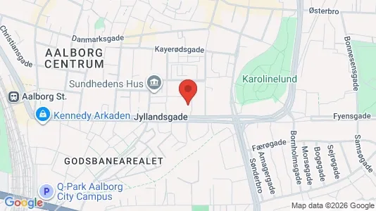 Apartments for rent i Aalborg Center - kort over placeringen